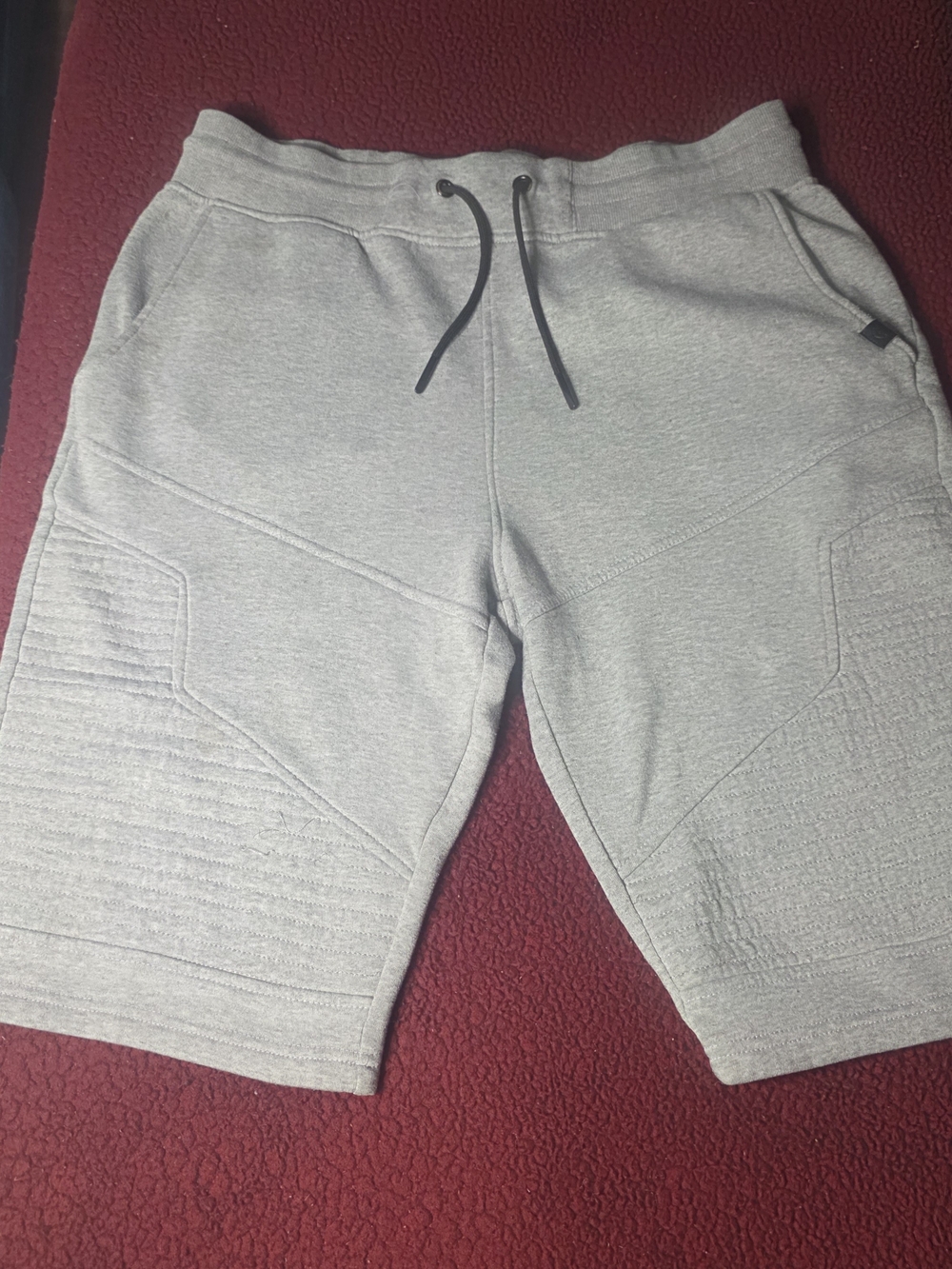 Akademiks Light Gray Knit Athletic Drawstring Shorts, XL